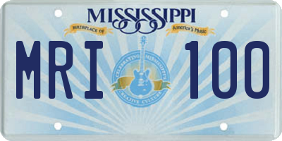 MS license plate MRI100