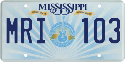 MS license plate MRI103