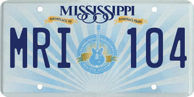 MS license plate MRI104