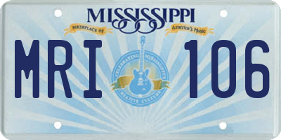 MS license plate MRI106
