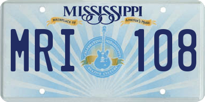 MS license plate MRI108