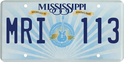 MS license plate MRI113
