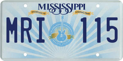 MS license plate MRI115