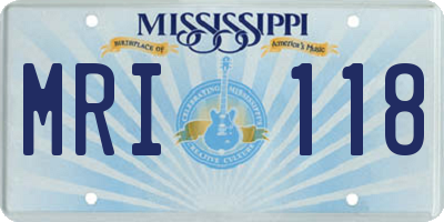 MS license plate MRI118
