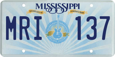 MS license plate MRI137