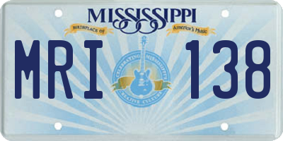 MS license plate MRI138
