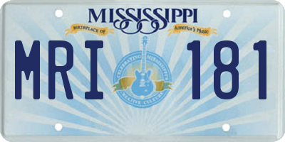MS license plate MRI181