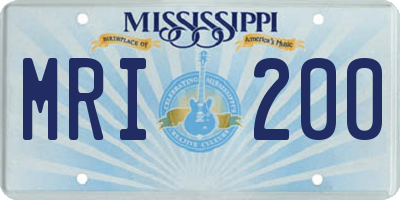 MS license plate MRI200