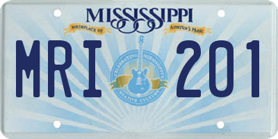 MS license plate MRI201