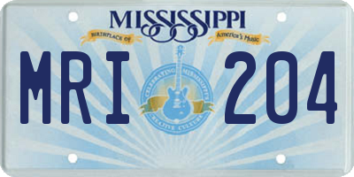 MS license plate MRI204