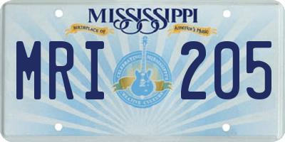 MS license plate MRI205
