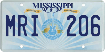 MS license plate MRI206