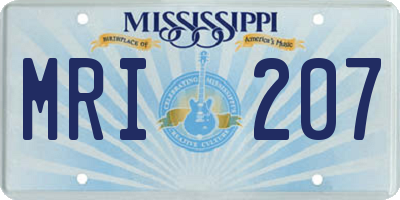 MS license plate MRI207