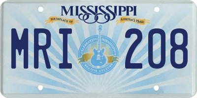 MS license plate MRI208