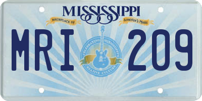 MS license plate MRI209