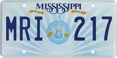 MS license plate MRI217
