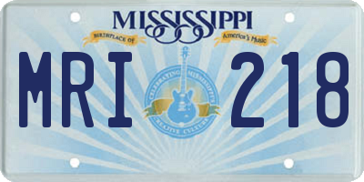 MS license plate MRI218