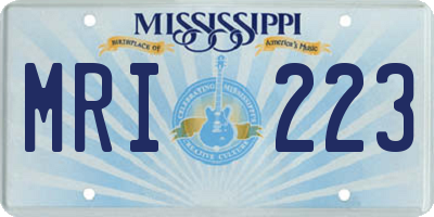 MS license plate MRI223