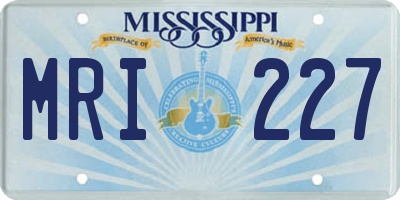 MS license plate MRI227