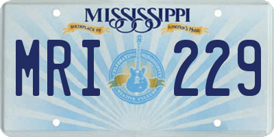 MS license plate MRI229