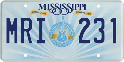 MS license plate MRI231