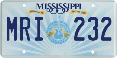 MS license plate MRI232