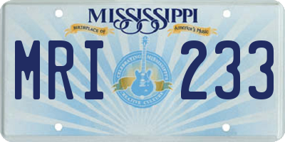 MS license plate MRI233