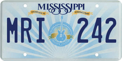 MS license plate MRI242
