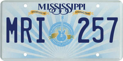 MS license plate MRI257