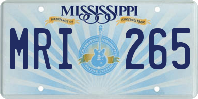 MS license plate MRI265