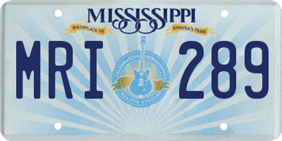 MS license plate MRI289
