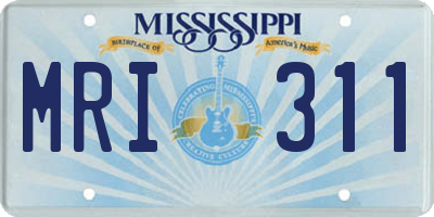 MS license plate MRI311