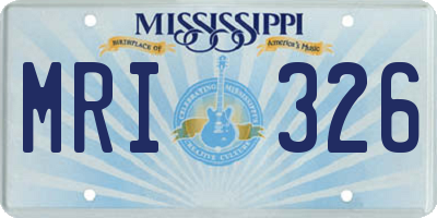 MS license plate MRI326