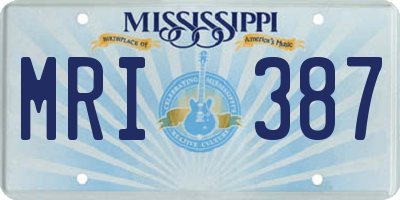 MS license plate MRI387