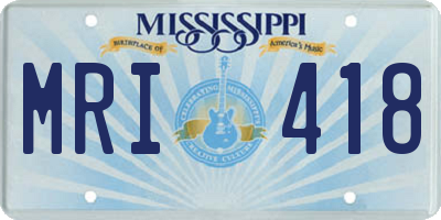 MS license plate MRI418