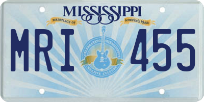 MS license plate MRI455
