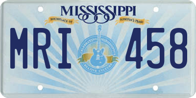 MS license plate MRI458