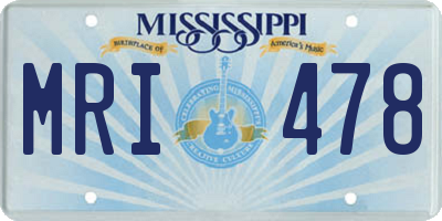 MS license plate MRI478