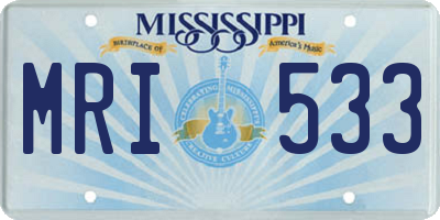 MS license plate MRI533