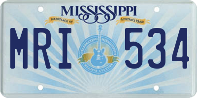 MS license plate MRI534