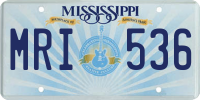MS license plate MRI536