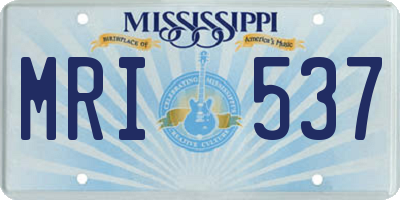 MS license plate MRI537