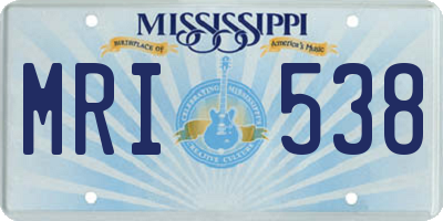 MS license plate MRI538