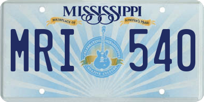 MS license plate MRI540