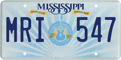 MS license plate MRI547