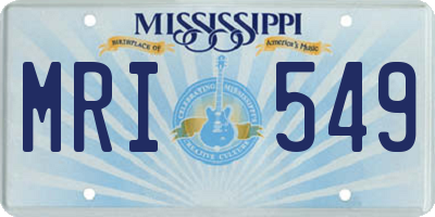 MS license plate MRI549