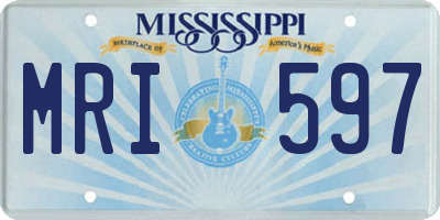 MS license plate MRI597