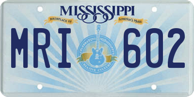 MS license plate MRI602