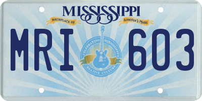 MS license plate MRI603