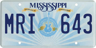 MS license plate MRI643
